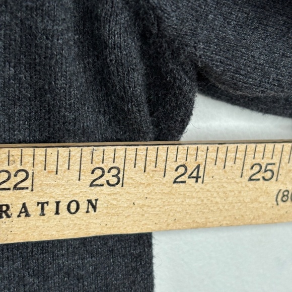 J Jill Cardigan L Cashmere Blend Pockets Charcoal Open Front Minimalist Classic - Picture 8 of 10